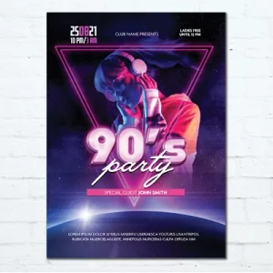 Nostalgic design trend 90s poster