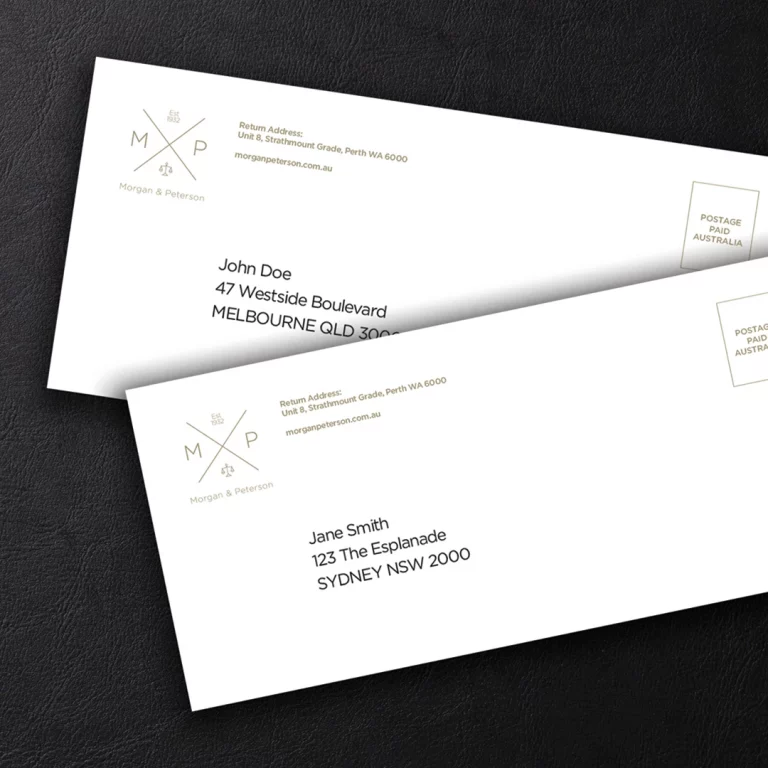 Morgan branded envelopes