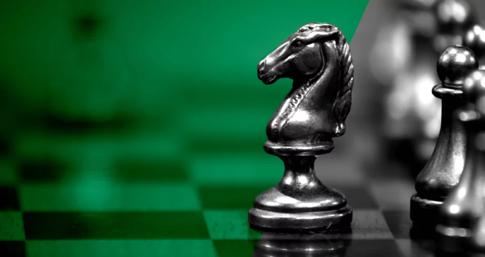 Horse on chessboard