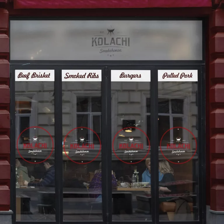 Kolachi branded window decals