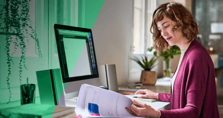 Woman working at computer