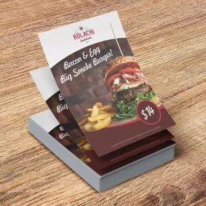 Printed flyers for food business marketing