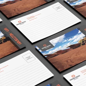 Printed postcards for mining company