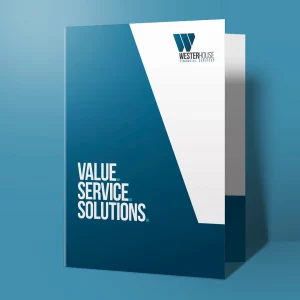 Printed presentation folder for financial services