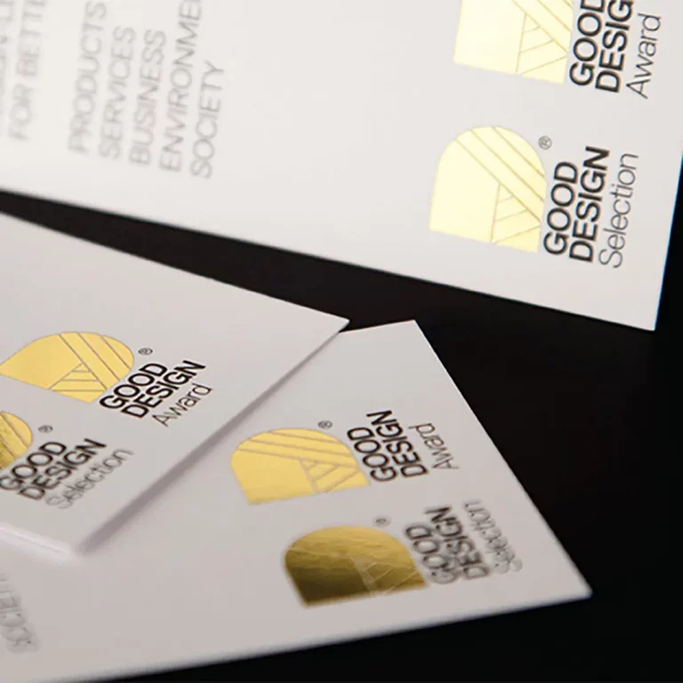 Gold foil finish on printed cards