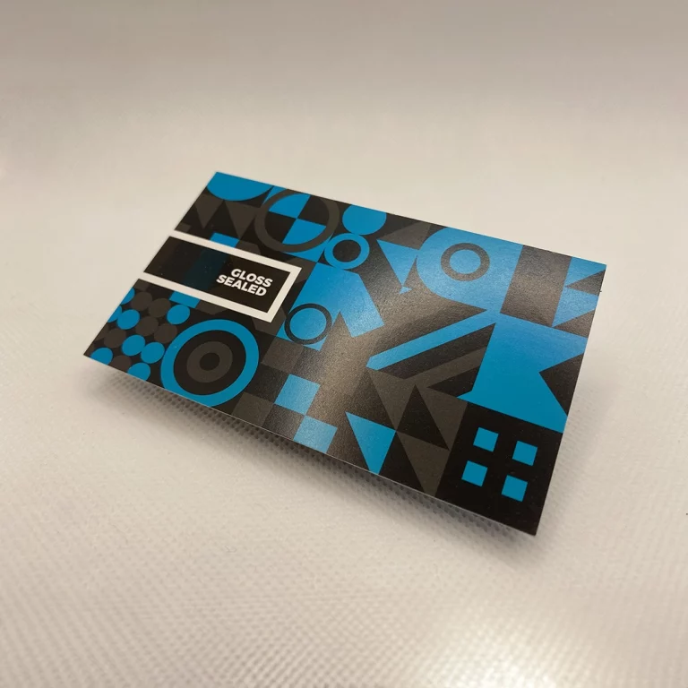 Business card with gloss seal
