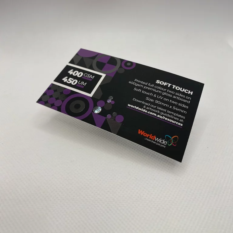 Business card with sof touch lamination