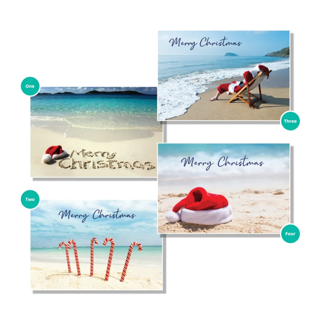 Beach classics design Christmas cards