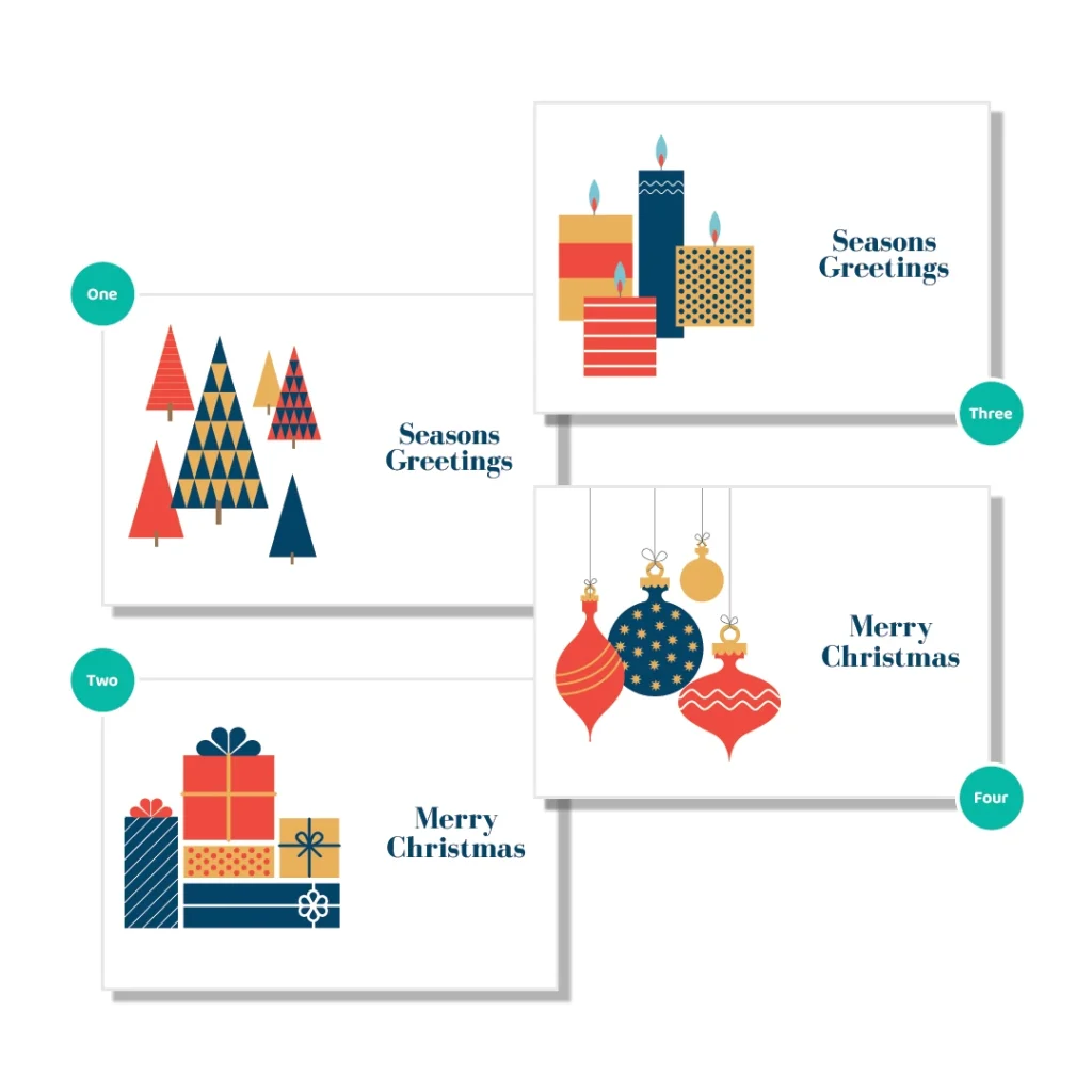 Geometric design Christmas cards