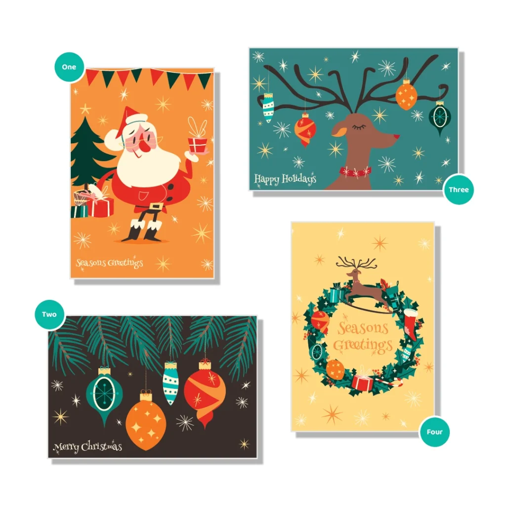 Retro design Christmas cards