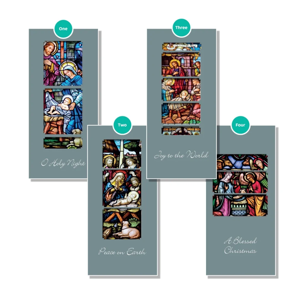 Stained glass design Christmas cards