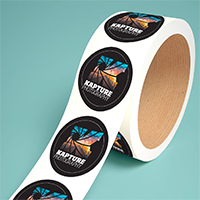 Custom printed stickers on a roll