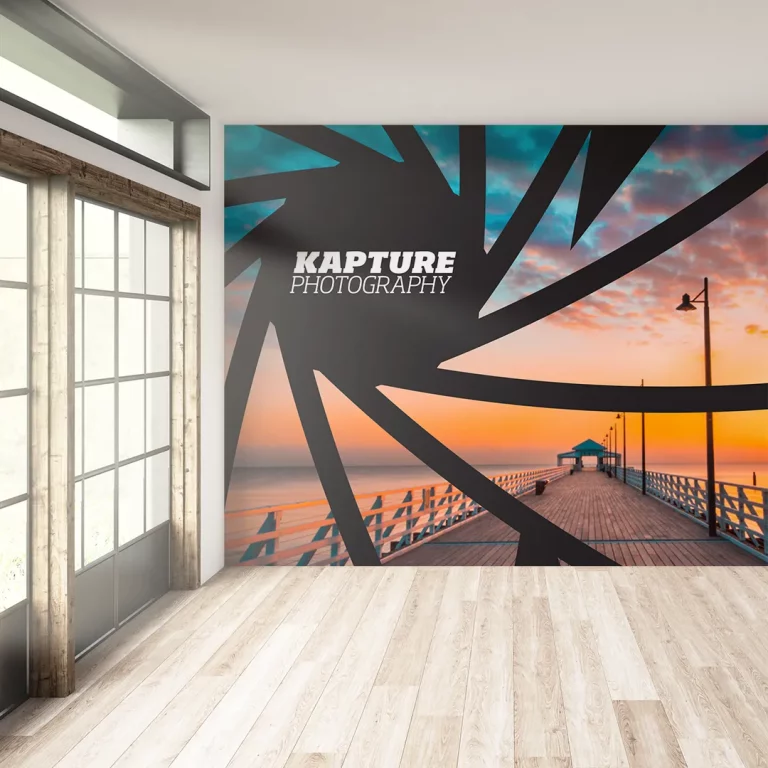 Printed wallpaper in office