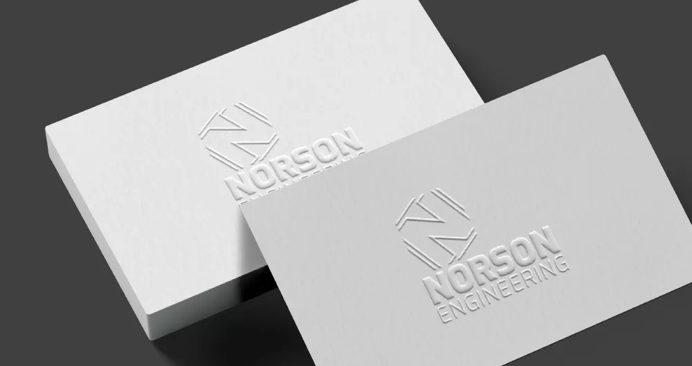 Embossed business card