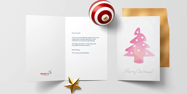 Printed Christmas card for client