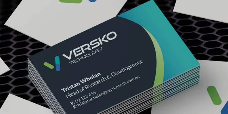 Stack of printed business cards