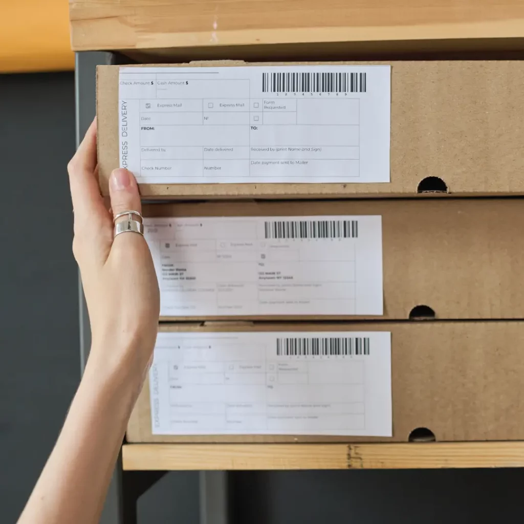 Label with delivery and tracking barcode