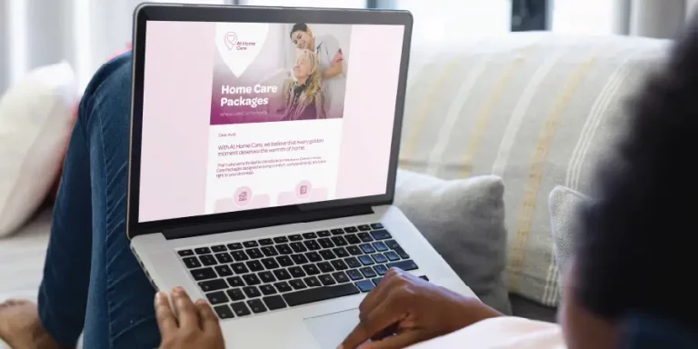 Person viewing an email on a laptop