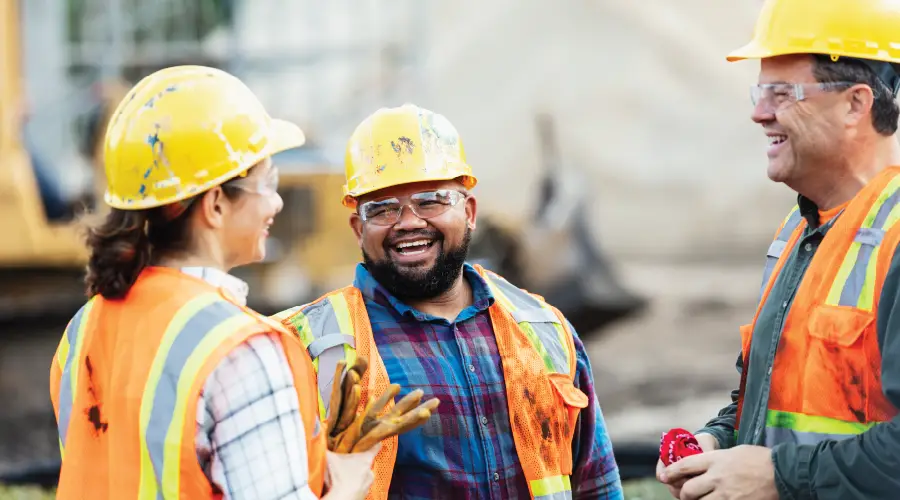 Group of employees enjoying work