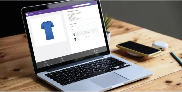 Ordering t-shirts using our Online Product Management platform