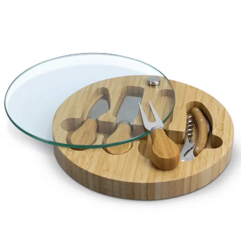 Glass & bamboo cheese board