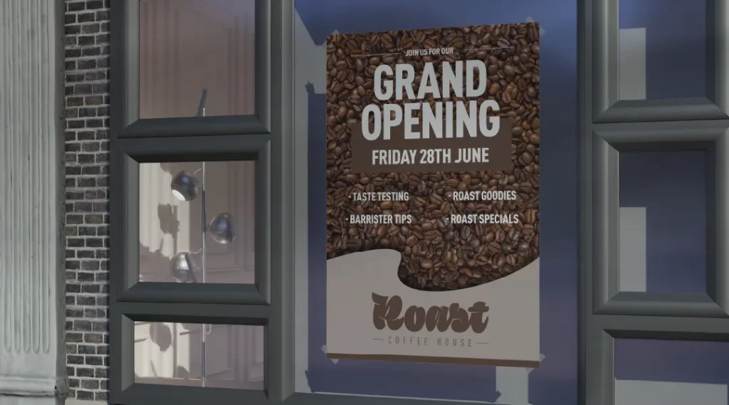 Roast coffee house opening banner