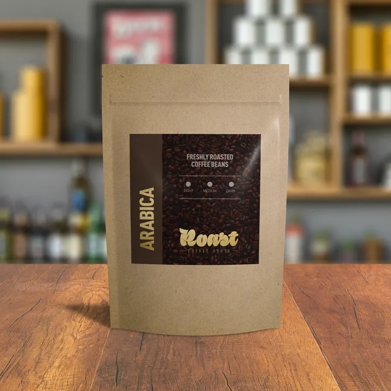 Coffee bean packaging label