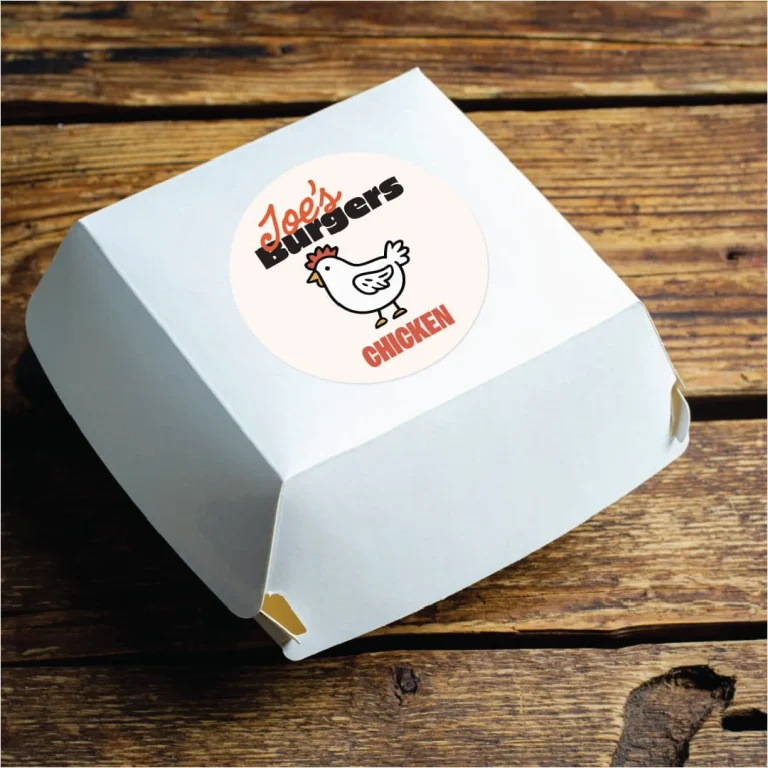 Product label paper label for burger box